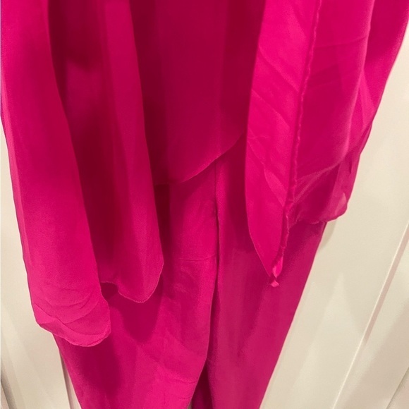 Marina Pink Overlay Embellished Sleeveless Jumpsuit.Size 10 - Picture 11 of 15